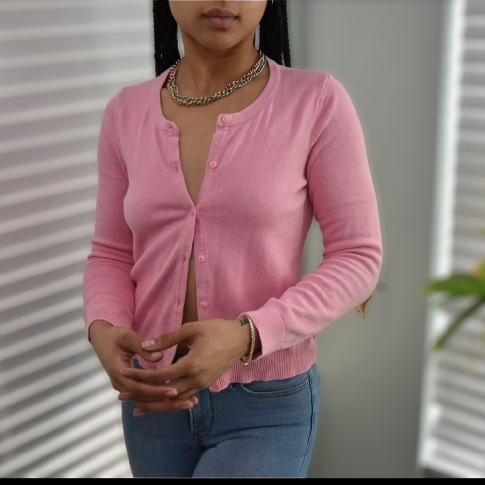 Bubblegum Pink Basic Cardigan